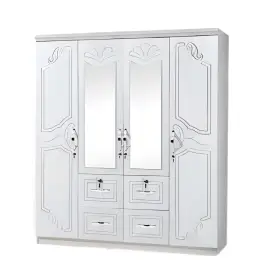 SK-14 WENGE/white-silk 4-DOOR WARDROBE