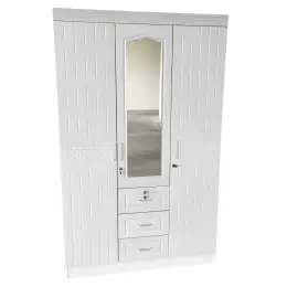 SK-83 white-silk 3-DOOR WARDROBE