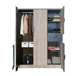 JIT-5053 SYCAMORE-GRAY 3-DOOR WARDROBE