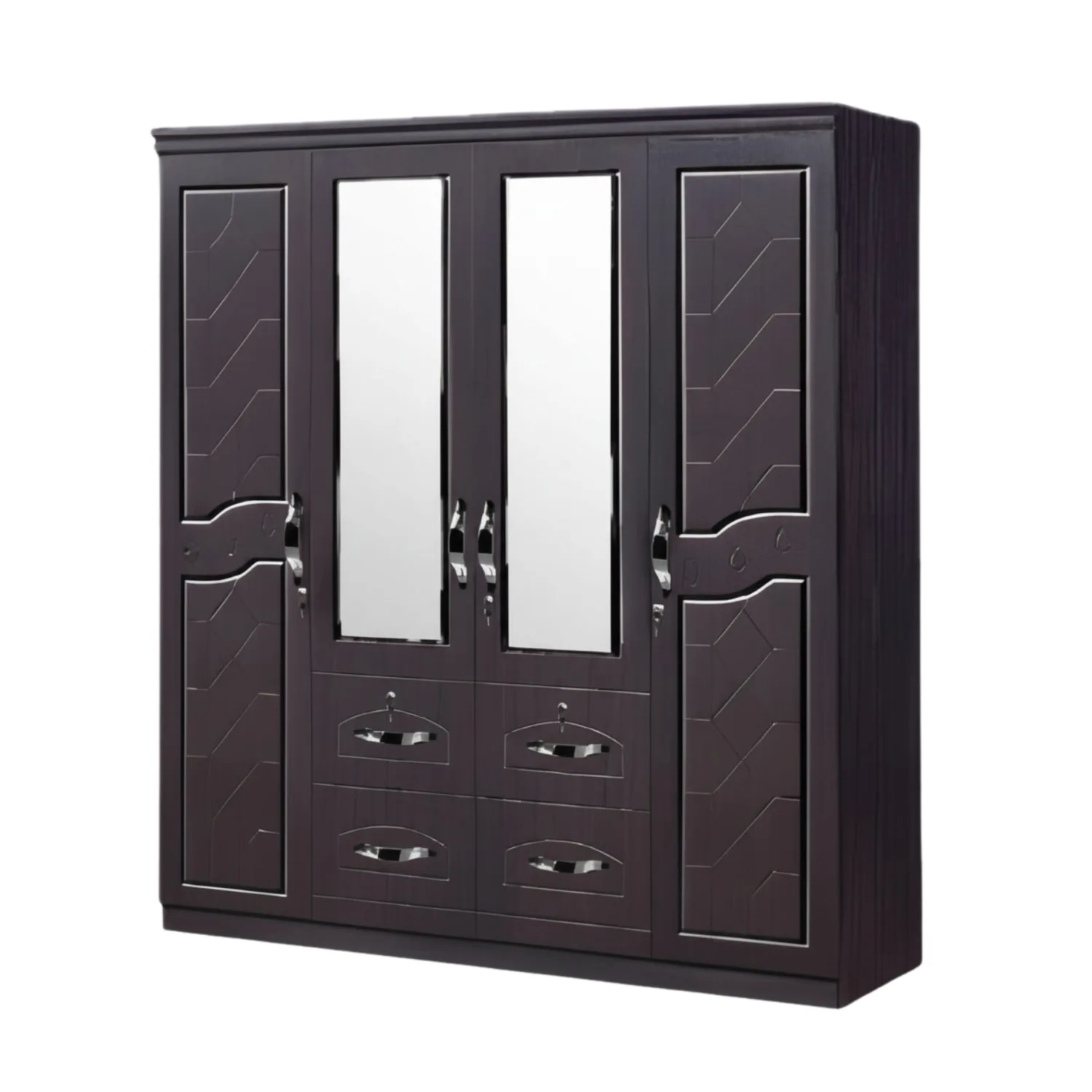 SK-74 GLOSSY WENGE 4-DOOR WARDROBE