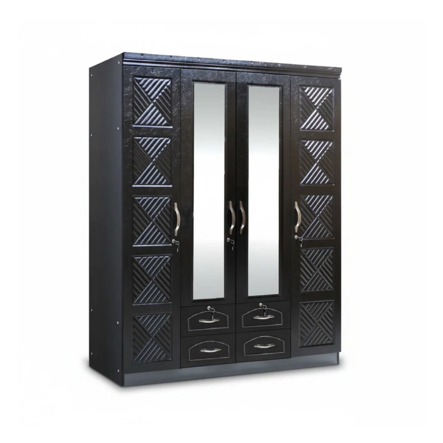 SK-44 BLACK SILK 4-DOOR WARDROBE