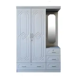 SK-5622 WHITE-SILK 3-DOOR WARDROBE