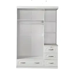 SK-5622 WHITE-SILK 3-DOOR WARDROBE