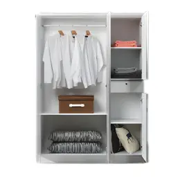 JIT-2055 WHITE 3-DOOR WARDROBE