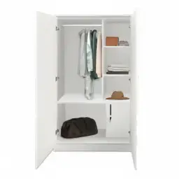JIT-6379W WHITE 2-DOOR WARDROBE