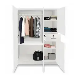 JIT-5051W WHITE 3-DOOR WARDROBE