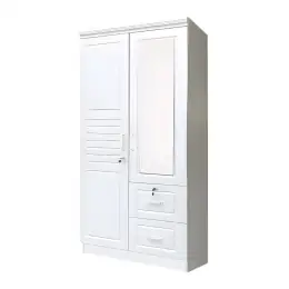 SK-102 WHITE-SILK 2-DOOR WARDROBE