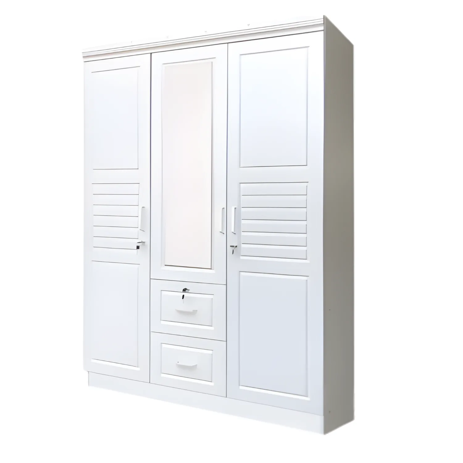 SK-103 WHITE-SILK 3-DOOR WARDROBE