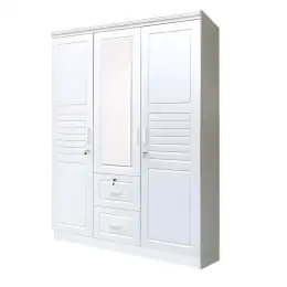 SK-103 WHITE-SILK 3-DOOR WARDROBE