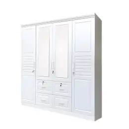 SK-104 WHITE-SILK 4-DOOR WARDROBE
