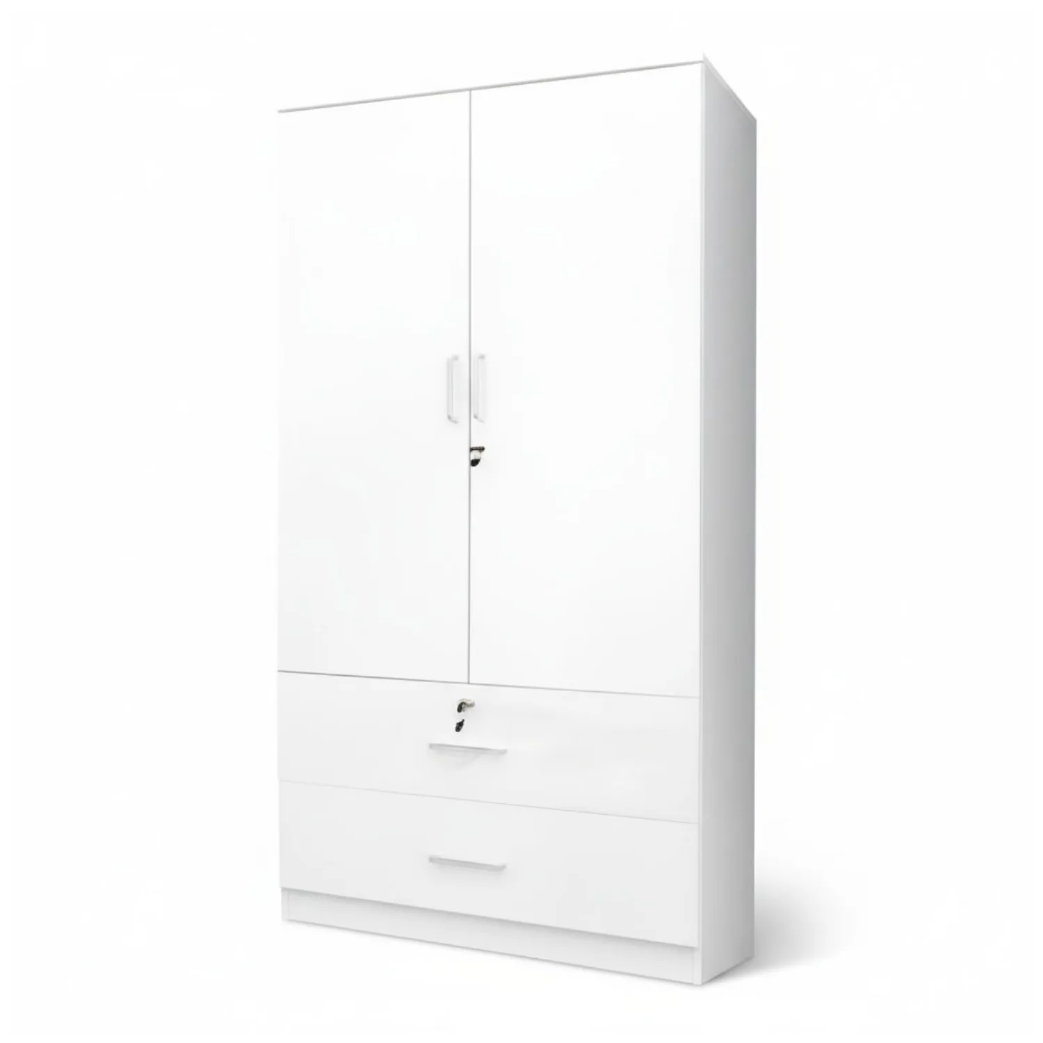 SK-8182 WHITE 2-DOOR WARDROBE