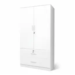 SK-8182 WHITE 2-DOOR WARDROBE