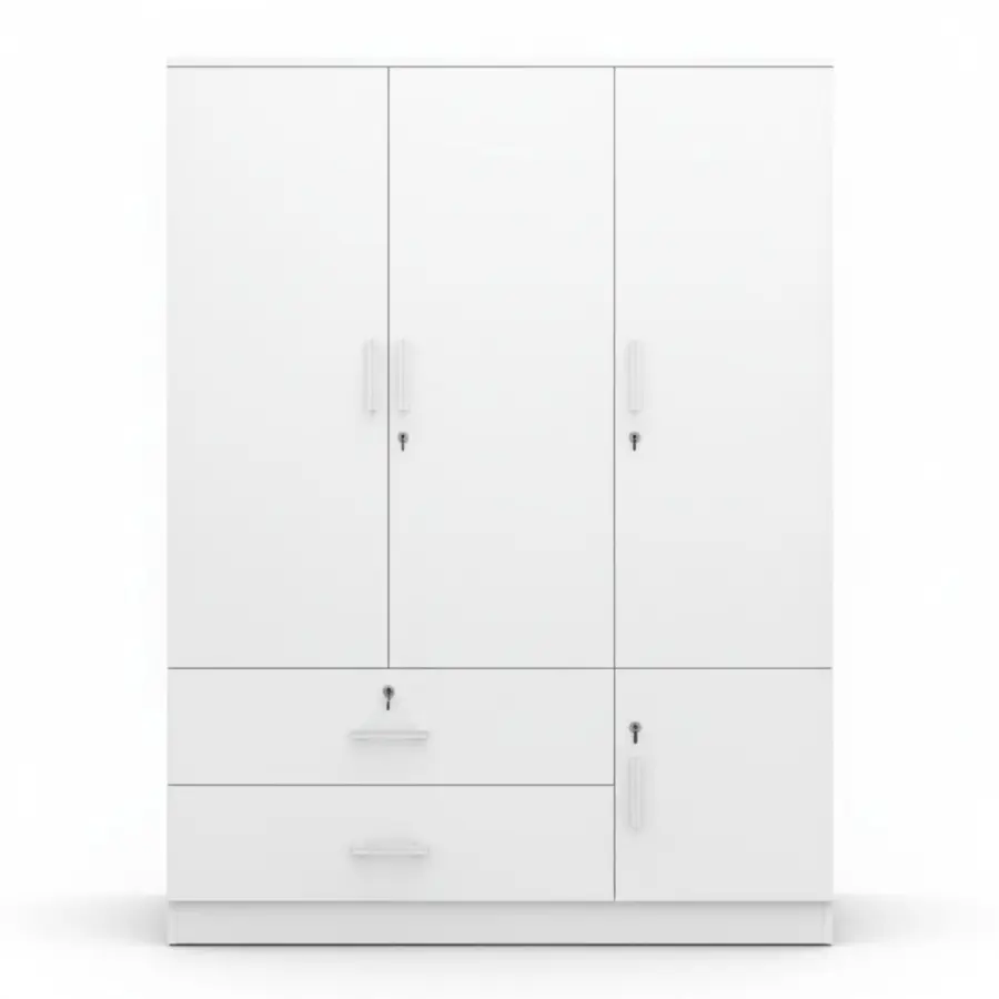 SK-8183 WHITE 3-DOOR WARDROBE