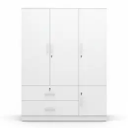 SK-8183 WHITE 3-DOOR WARDROBE