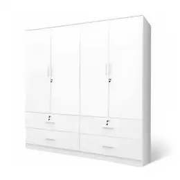 SK-8184 WHITE 4-DOOR WARDROBE