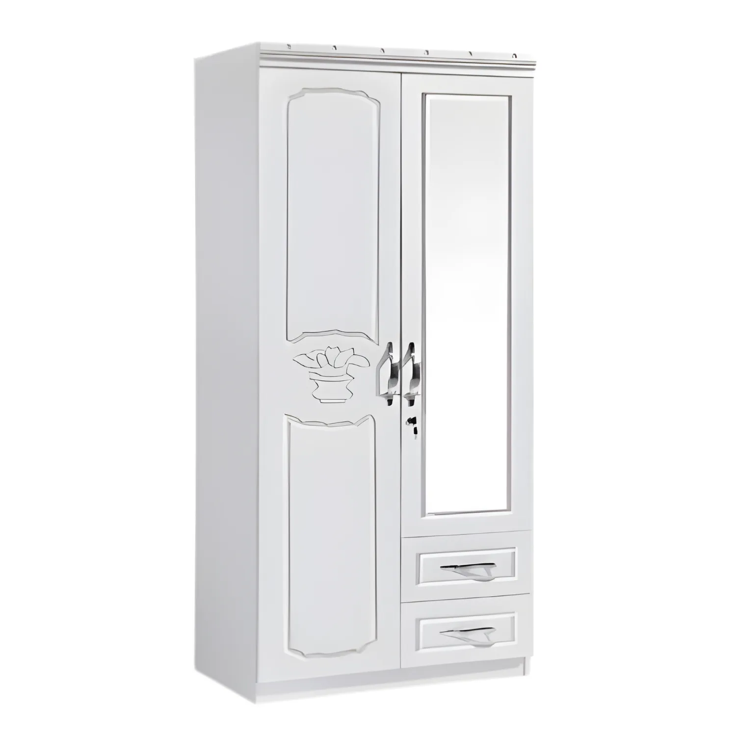 SK-92 WHITE-SILK 2-DOOR WARDROBE