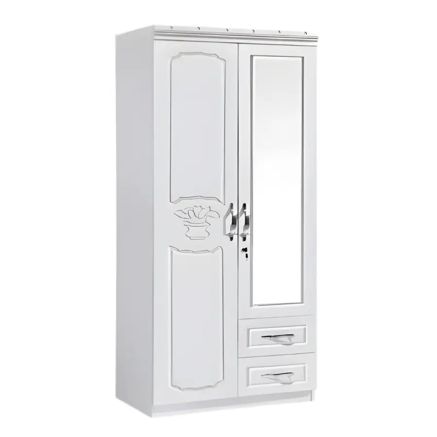 SK-92 WHITE-SILK 2-DOOR WARDROBE