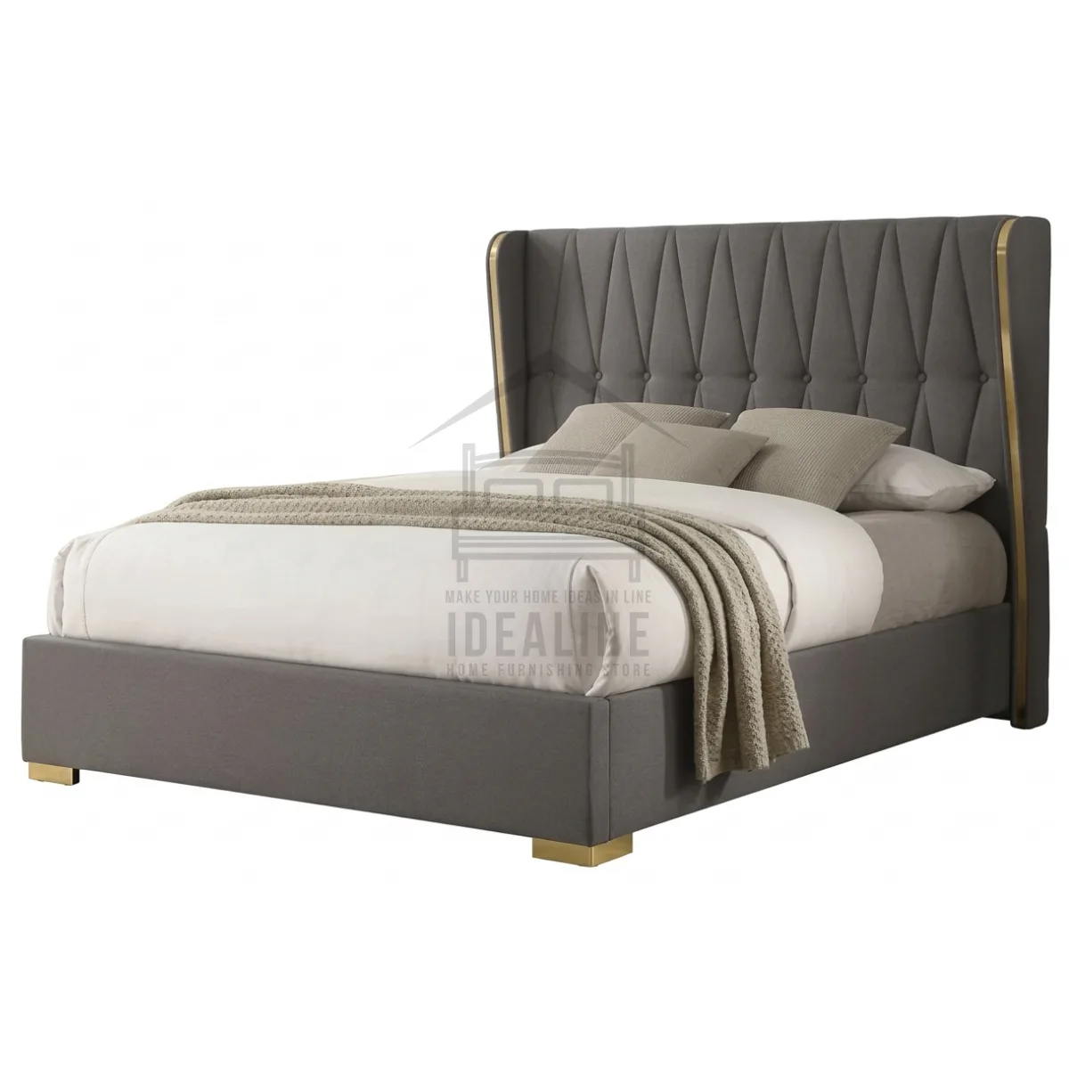 CERENA GREY  60X75 QUEEN BEDFRAME