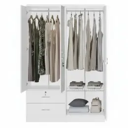 M460 WHITE with Drawer / 4-DOOR WARDROBE