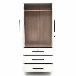 2054-2 Grey Oak + Milky White 2-DOOR WARDROBE
