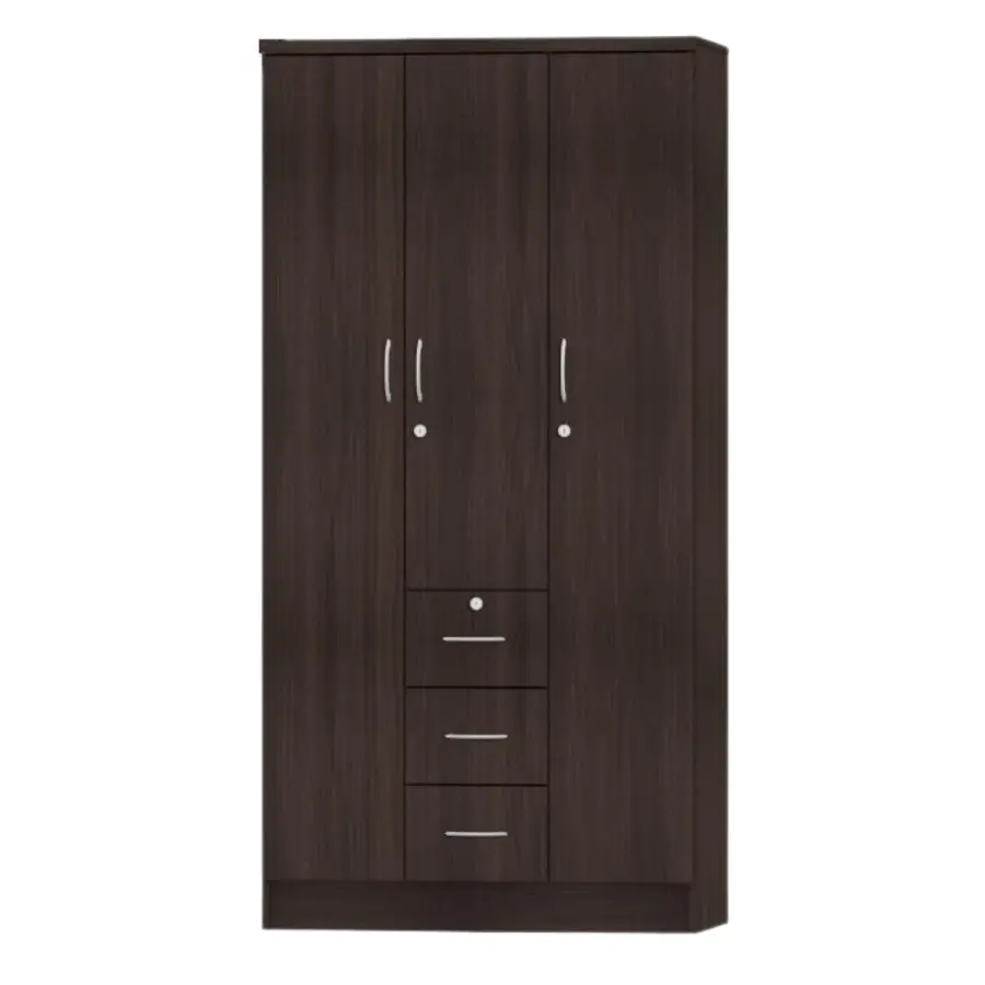 M365 WENGE  3-DOOR WARDROBE