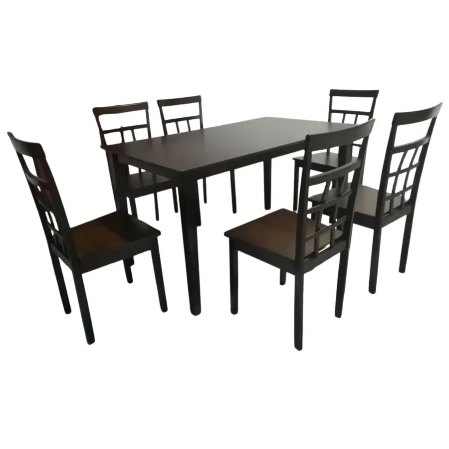 HV 888 Dining Set 1+6 Wooden Seat 6-SEATER DINING SET