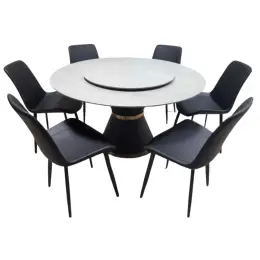 SINTERED ROUND ARMANI GREY 6-SEATER DINING SET