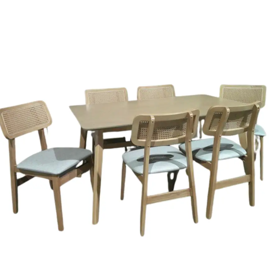 STW 1677 LACKO II NATURAL 6-SEATER DINING SET