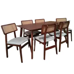 STW 1677 LACKO II WALNUT 6-SEATER DINING SET
