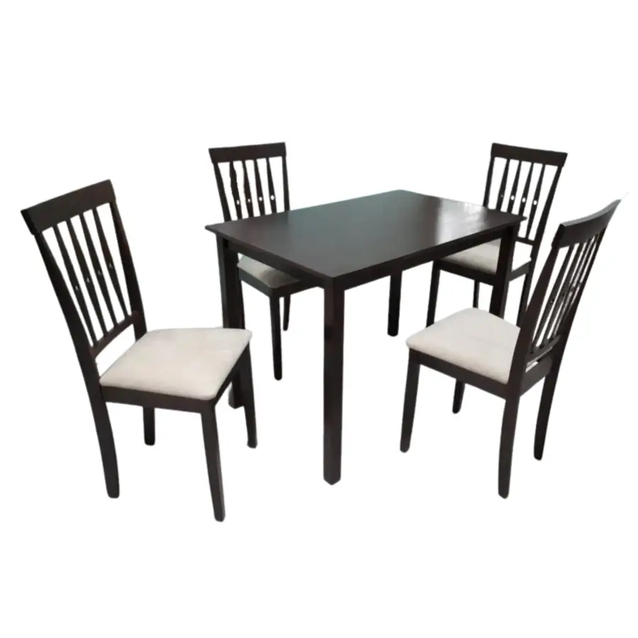 KF-3001/KF-4125 1+4 Cushion & Wooden 4-SEATER DINING SET