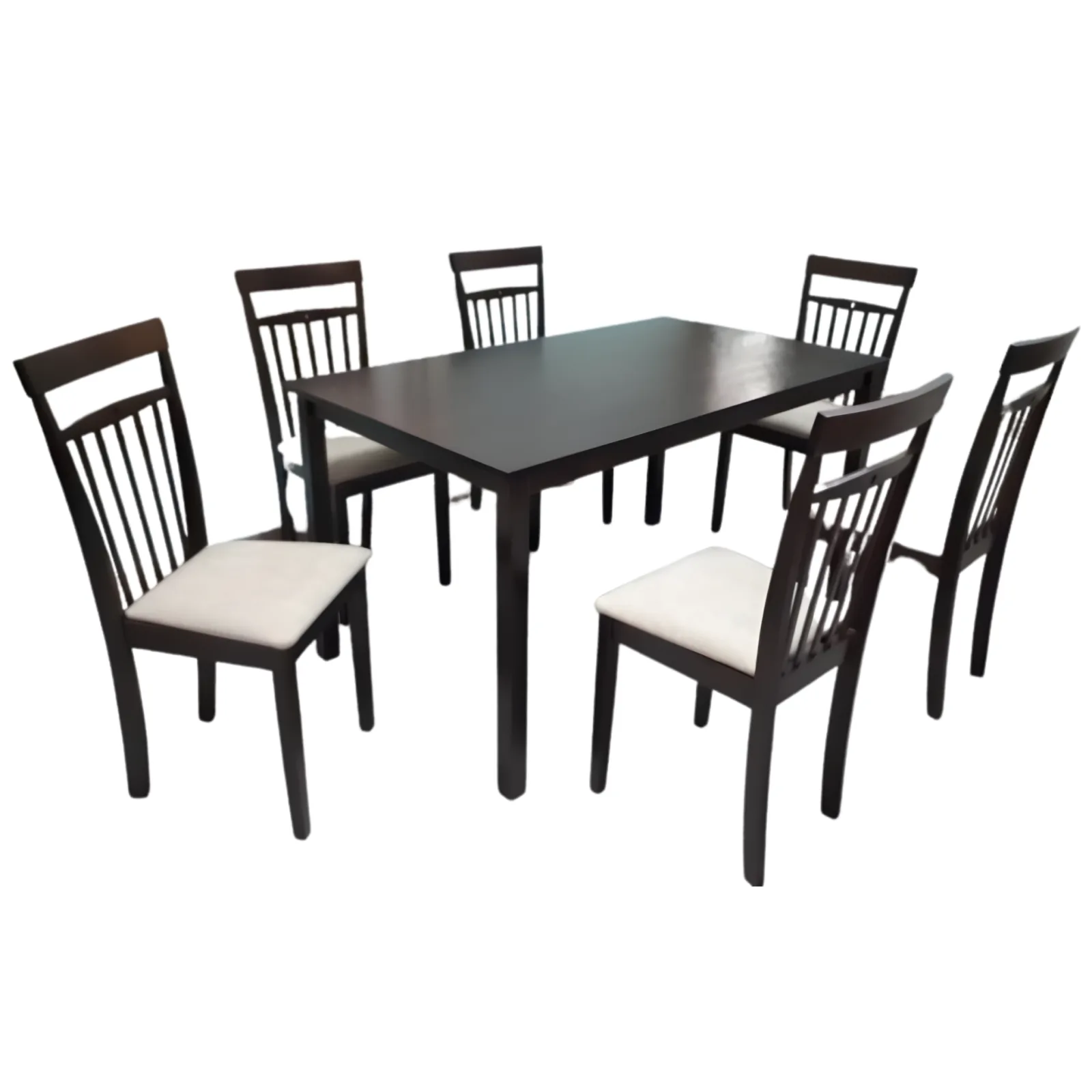 KF-3001/KF-4126 1+4 Cushion & Wooden 4-SEATER DINING SET