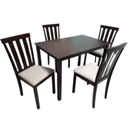 KF3001/4037 Dining Set 1+4 Cushion & Wooden 4-SEATER DINING SET