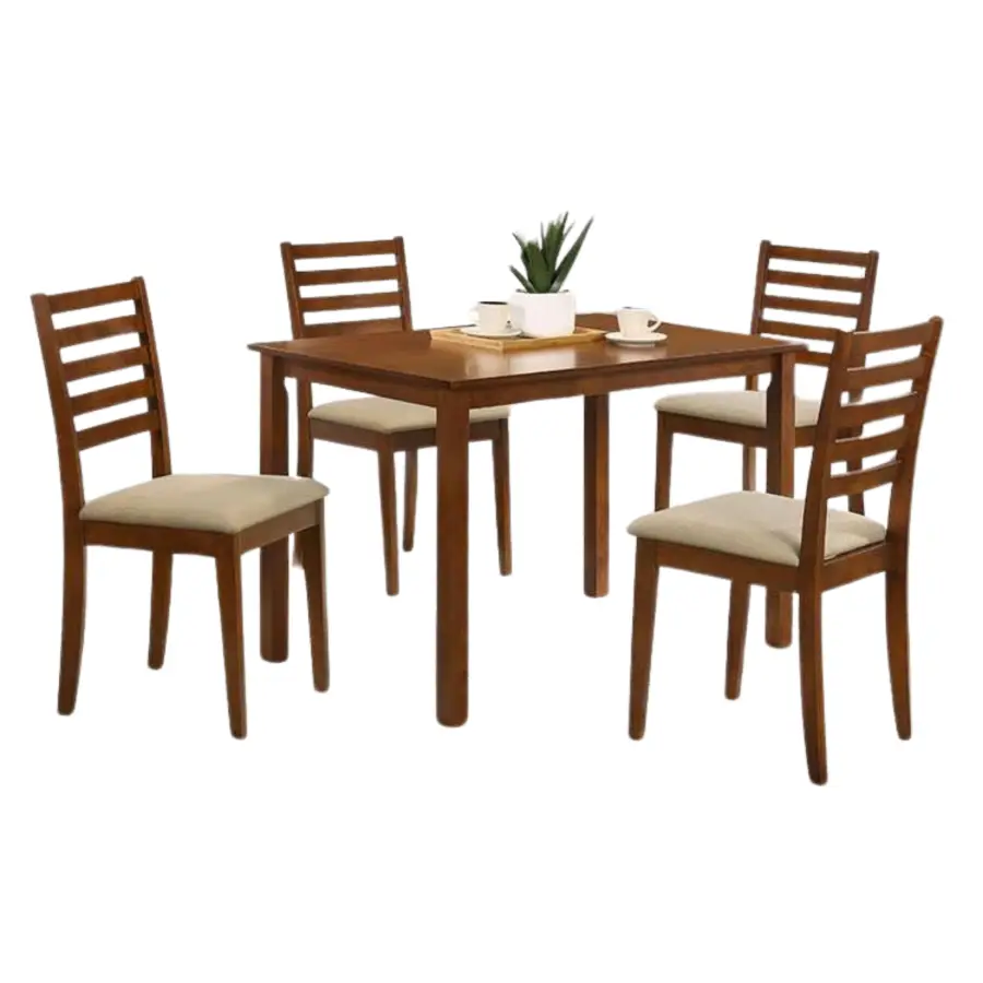 KF3001/KF8055 Dining Set 1+4 Cushion & Wooden 4-SEATER DINING SET
