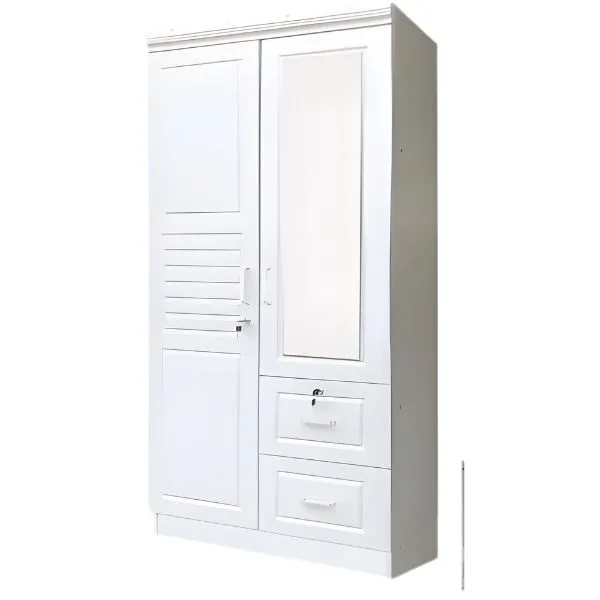 SK-102 WHITE-SILK 2-DOOR WARDROBE