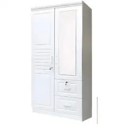 SK-102 WHITE-SILK 2-DOOR WARDROBE