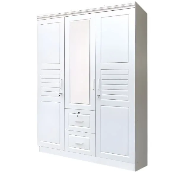 SK-103 WHITE-SILK 3-DOOR WARDROBE