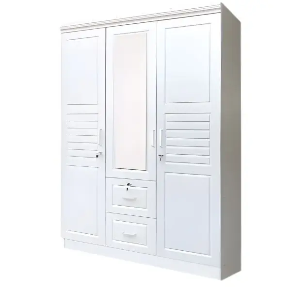 SK-103 WHITE-SILK 3-DOOR WARDROBE