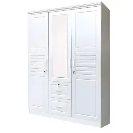 SK-103 WHITE-SILK 3-DOOR WARDROBE