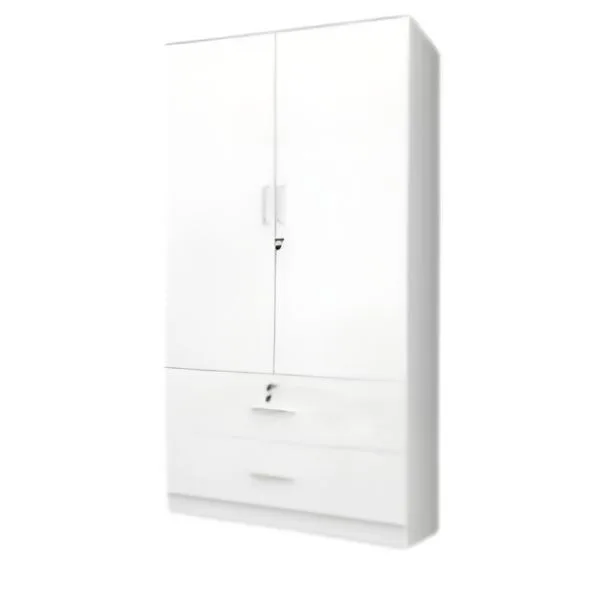SK-8182 WHITE 2-DOOR WARDROBE