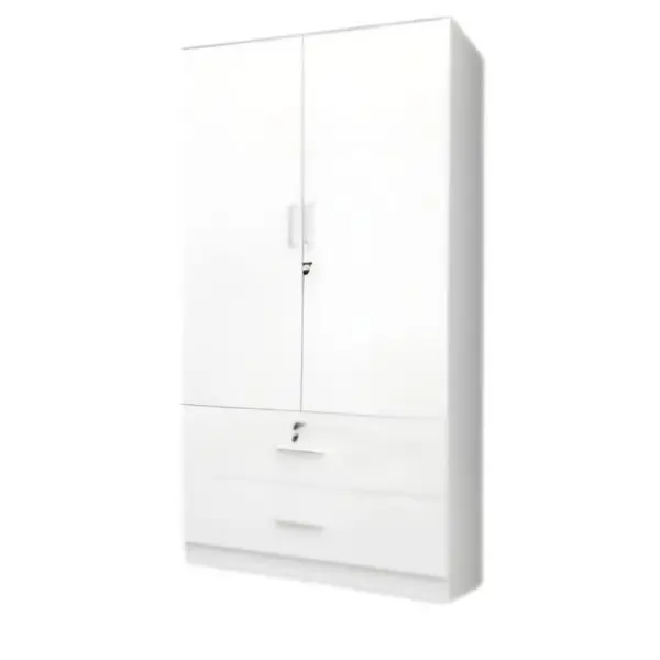 SK-8182 WHITE 2-DOOR WARDROBE