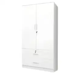 SK-8182 WHITE 2-DOOR WARDROBE