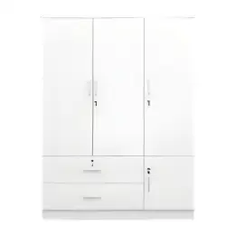 SK-8183 WHITE 3-DOOR WARDROBE