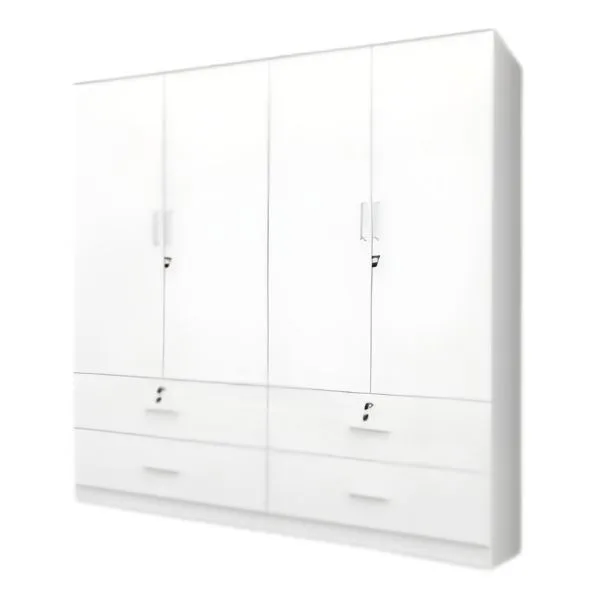 SK-8184 WHITE 4-DOOR WARDROBE