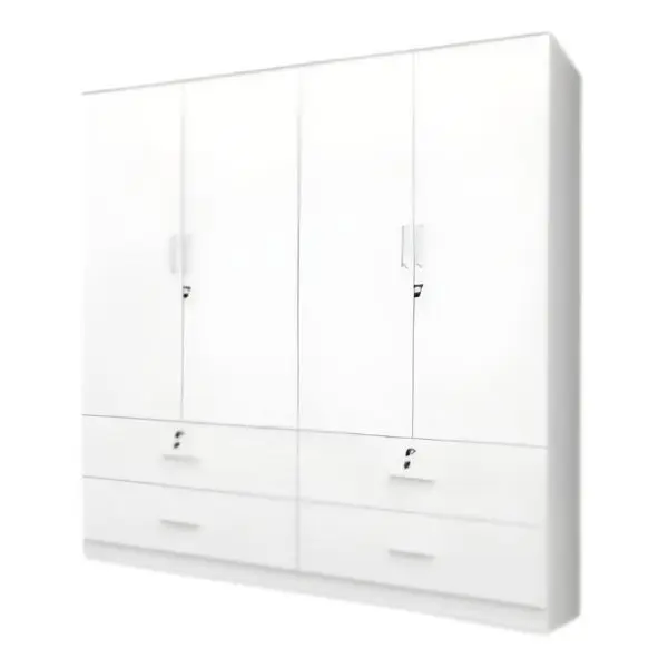 SK-8184 WHITE 4-DOOR WARDROBE
