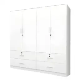 SK-8184 WHITE 4-DOOR WARDROBE