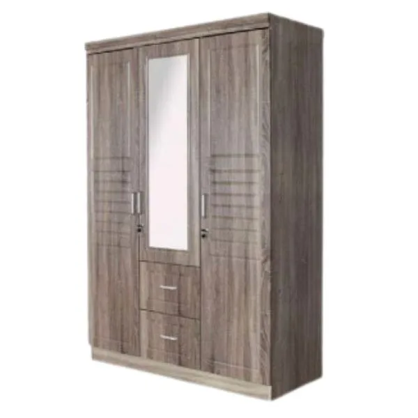 SK-403 Dark Natural Wood 3-DOOR WARDROBE