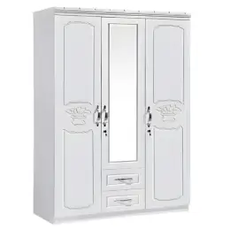 SK-93 WHITE-SILK 3-DOOR WARDROBE