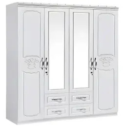 SK-94 WHITE-SILK 4-DOOR WARDROBE