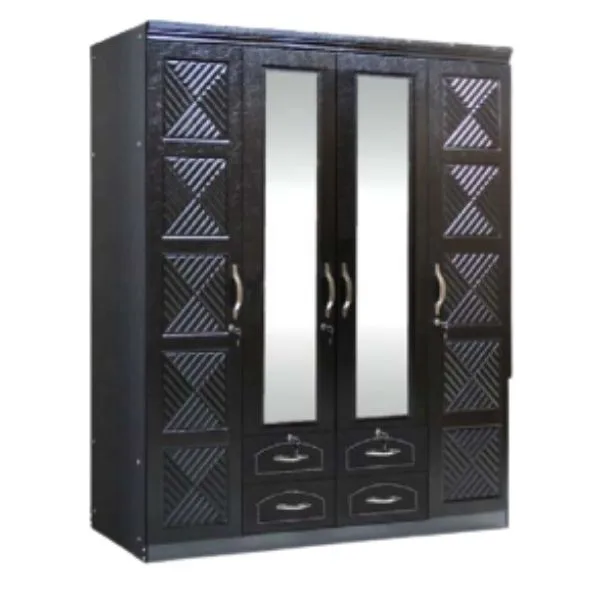 SK-44 BLACK SILK 4-DOOR WARDROBE